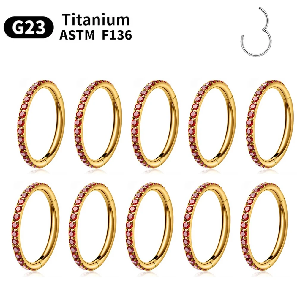 ihera 1/10PCS G23 Titan ASTM F136 Durchbohrt Set Hoop Nase Ring Ohrring Wome Schmuck Nasen Septum Knorpel scharnier Pitch Nase Ring Lippe 3