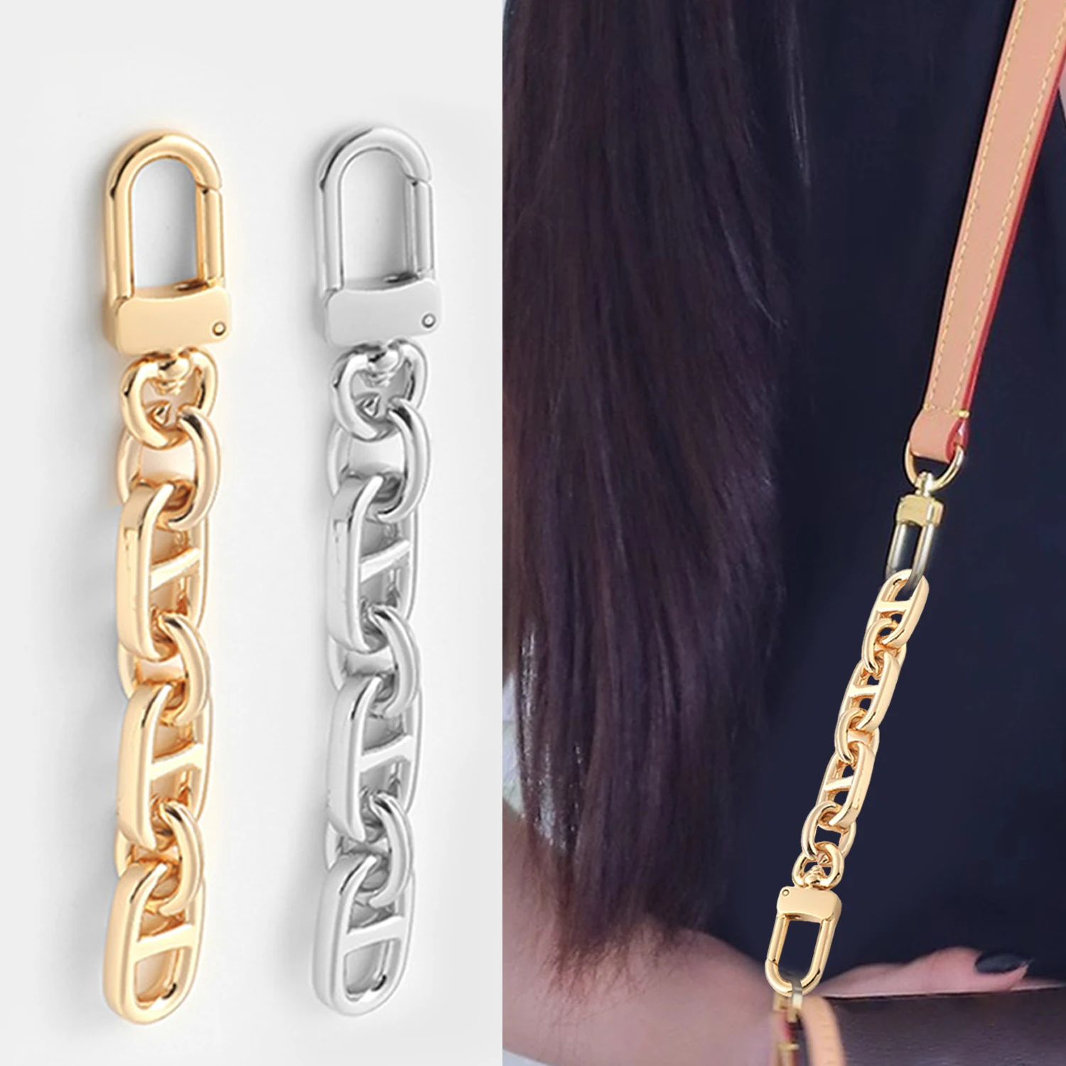 

13cm Extension Bag Chain Short Metal Purse Chain Strap Handbag Handle Replacement Chains for Extend Shoulder Bag Strap