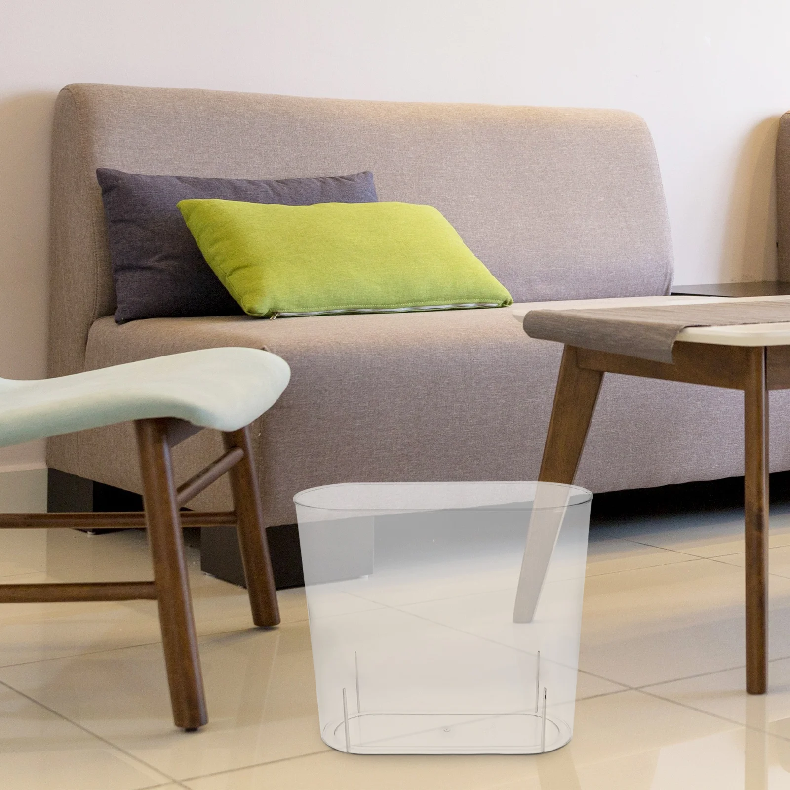 

1pc Small 8L Plastic Trash Can For Rubbish Bin Kitchen Bathroom Bedroom Office Household Waste Bin Slim Garbage Container