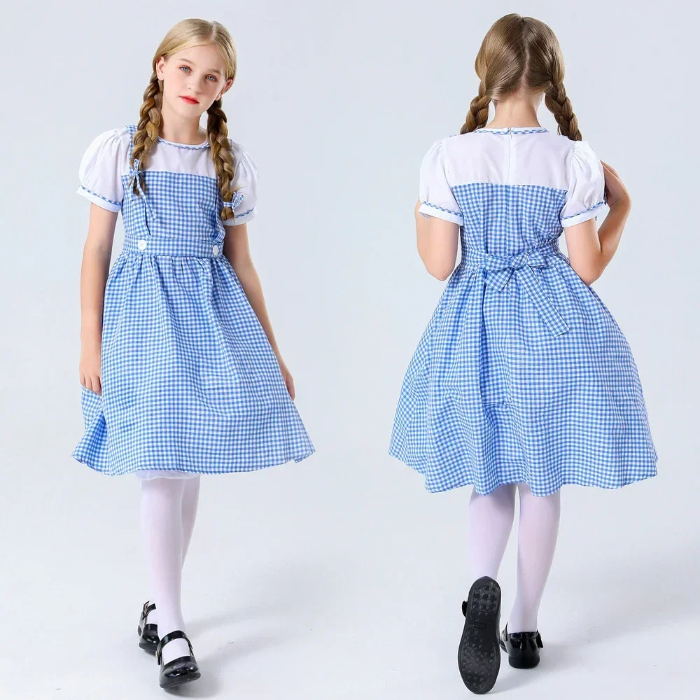 New 2024 Movie The Wizard of OZ Dorothy Gale Cosplay Costume Kids Princess Dress Uniform Halloween Carnival Party Clothes