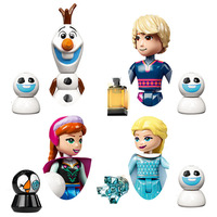 BIG SALE!!! 4Pcs/Set Girl Princess Elsa Olaf Anna Belle Beast Cinderalla Anna Model Building Blocks Enligthen Toys For Children