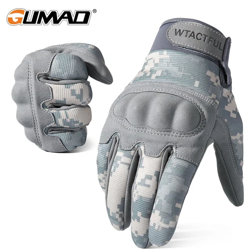 Imagen 1 del producto Guantes tácticos de camuflaje para pantalla táctil, protección para ciclismo, deportes de combate, senderismo, Camping, caza, tiro, Paintball
