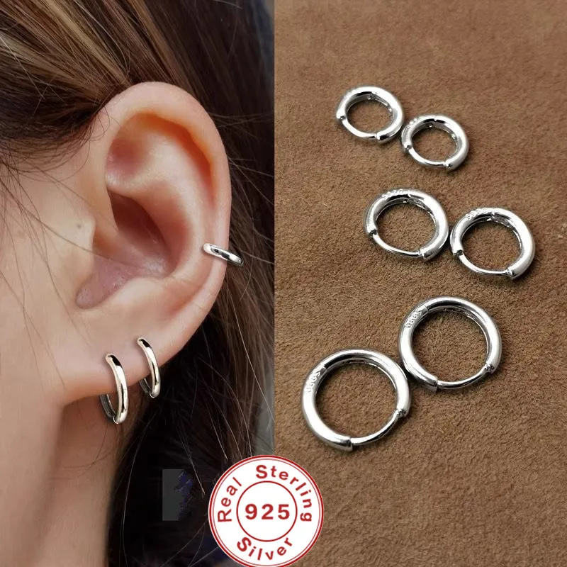 

Exquisite 925 Sterling Silver Small Earrings, Plain Silver, Comfortable Earrings, Smooth Earrings, Suitable for Girls, Women