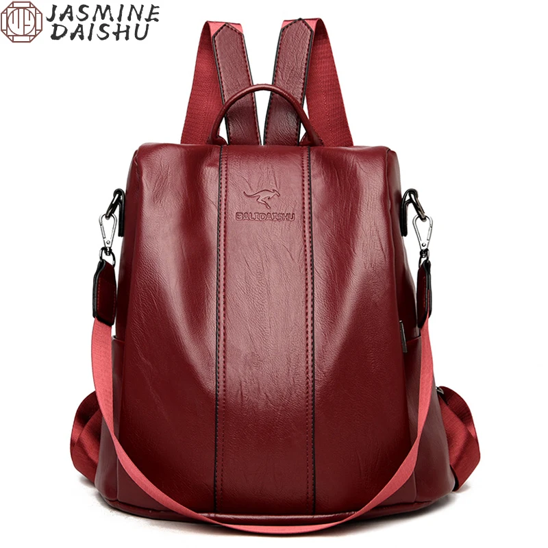 Women Soft Leather Backpack School's Girls' Anti-theft Backpack Casual Sac Mochila Women's Designer Shoulder Bag for Women 2022