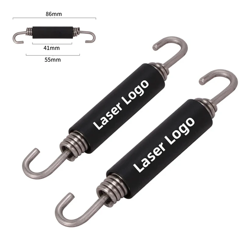 2pcs 86mm 62mm Motorcycle Yoshimura Spring Muffler Modified Exhaust Escape Link Pipe Silencer For Moto Scooter Stainless Stee