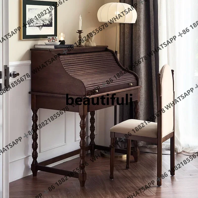 

ZJFrench retro organ dresser makeup table American light luxury small apartment bedroom storage cabinet