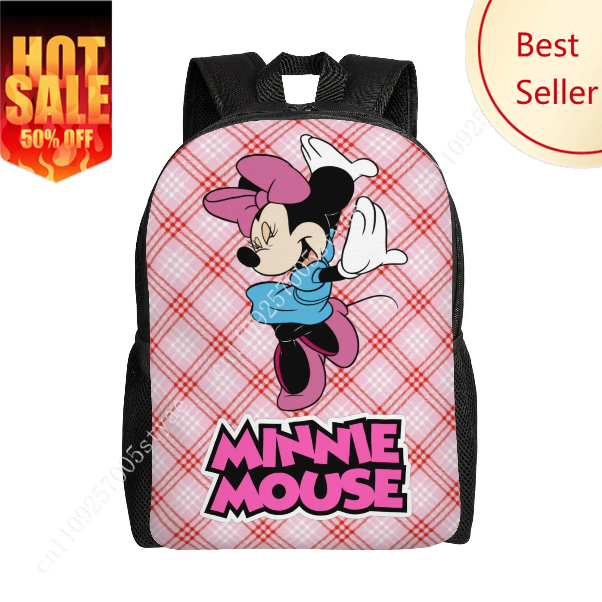 

Minnie Mouse Classic Backpack Disney Cartoon Decorate Fabric Bags Design Your Photo Logo Text Party Holiday Custom Gifts