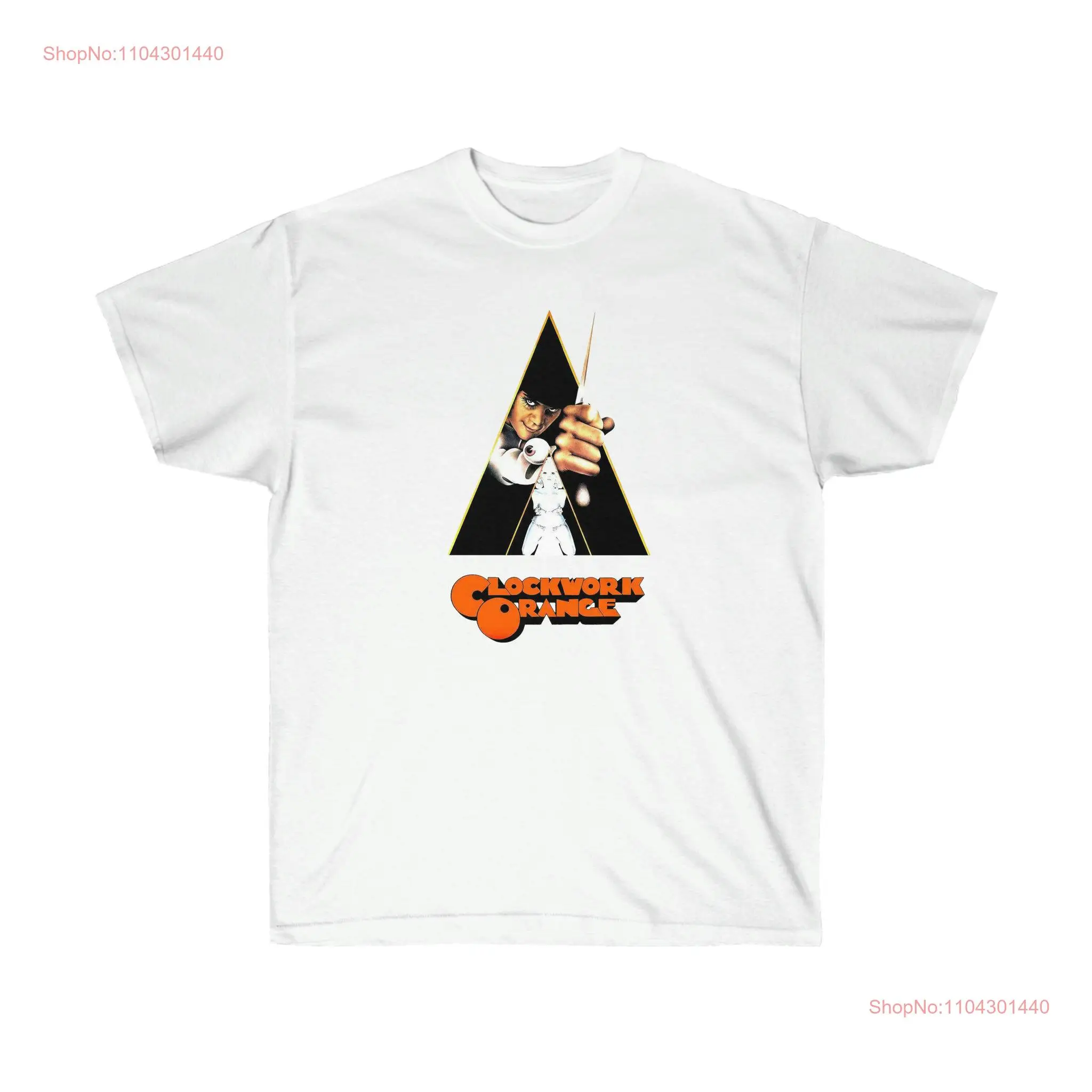 Retro A Clockwork Orange Classic Fit Cotton T shirt Cool Print for Movie Fans long or short sleeves