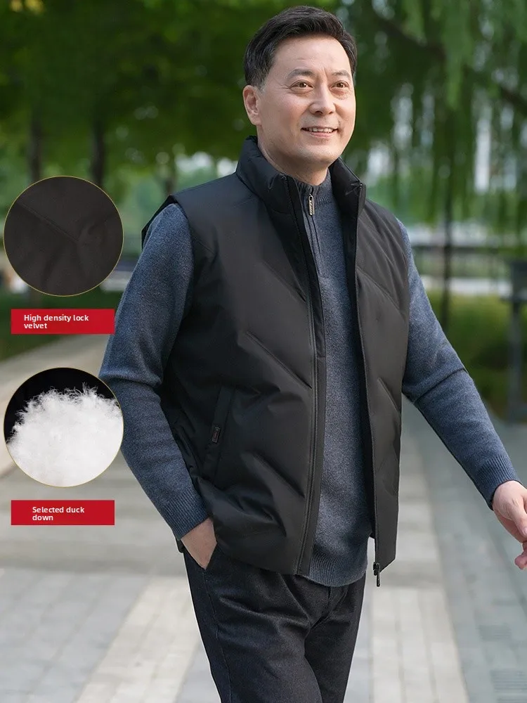 

Lormen Men's Thiened down Vest Winter Outerwear Warm Faionable Busin Casual Sle Polyester Fiber Du down Filling
