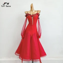 2023 New Sexy Modern Dance Dress National Standard Women Ballroom Dance Dresses Waltz Performance Costumes T047