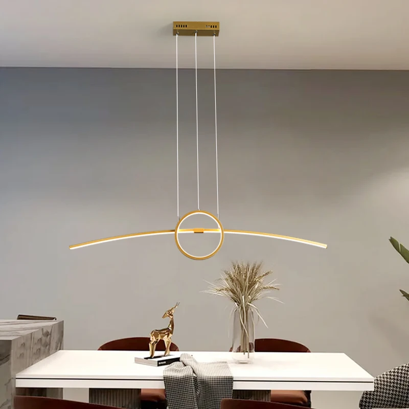 

NEO Gleam Minimalism Black/Gold Modern Led Pendant Chandelier For Dining Room Kitchen Bar Living Room Decor Chandelier Fixture