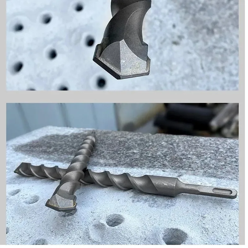 1pcs 250-500mm Chrome Steel Impact Drill Bit Cement Drill Hole Saw Wall Drill Square Shank for Construction Site