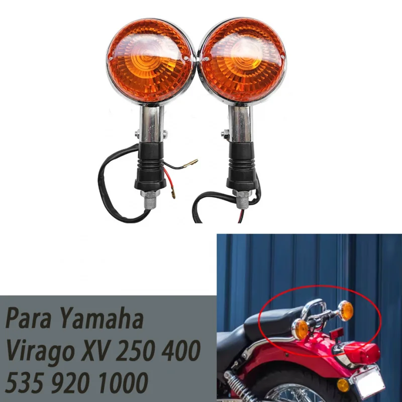Luz de señal de giro para motocicleta, señal de giro adecuada para Yamaha Virago XV 250 400 535 920 1000 V-Star XVS 400 650 1100 VMax 1200