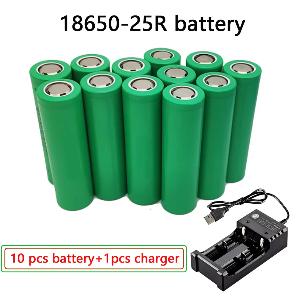 100% Original INR18650 25R 1865 2500Mah 3,7 V 18650 Batterij Lithium-Oplaadbare Batterijen Hoge Stroom Ontlading 20A Power Cell