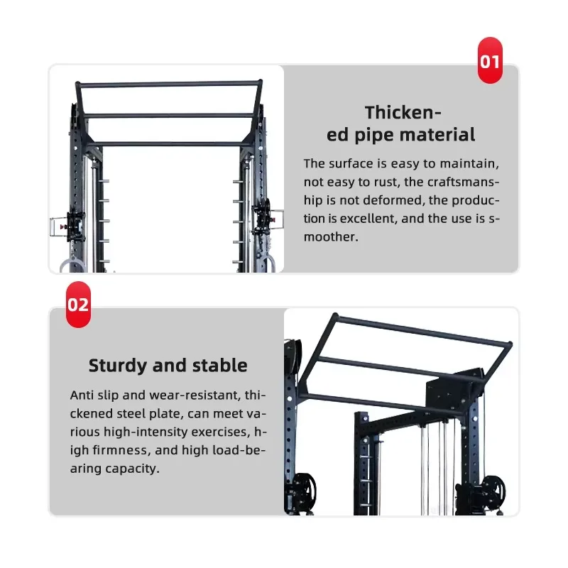 Multi-Function Trainer Smith Machine Squat Rack Home Gym Power Rack Made of Steel Multi-Gym Station
