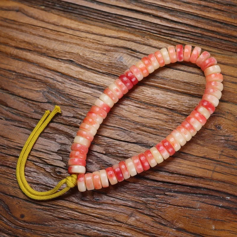 Natural Half-Blood Bone Bracelet, 108 , Semi-Finished Product, Loose Beads