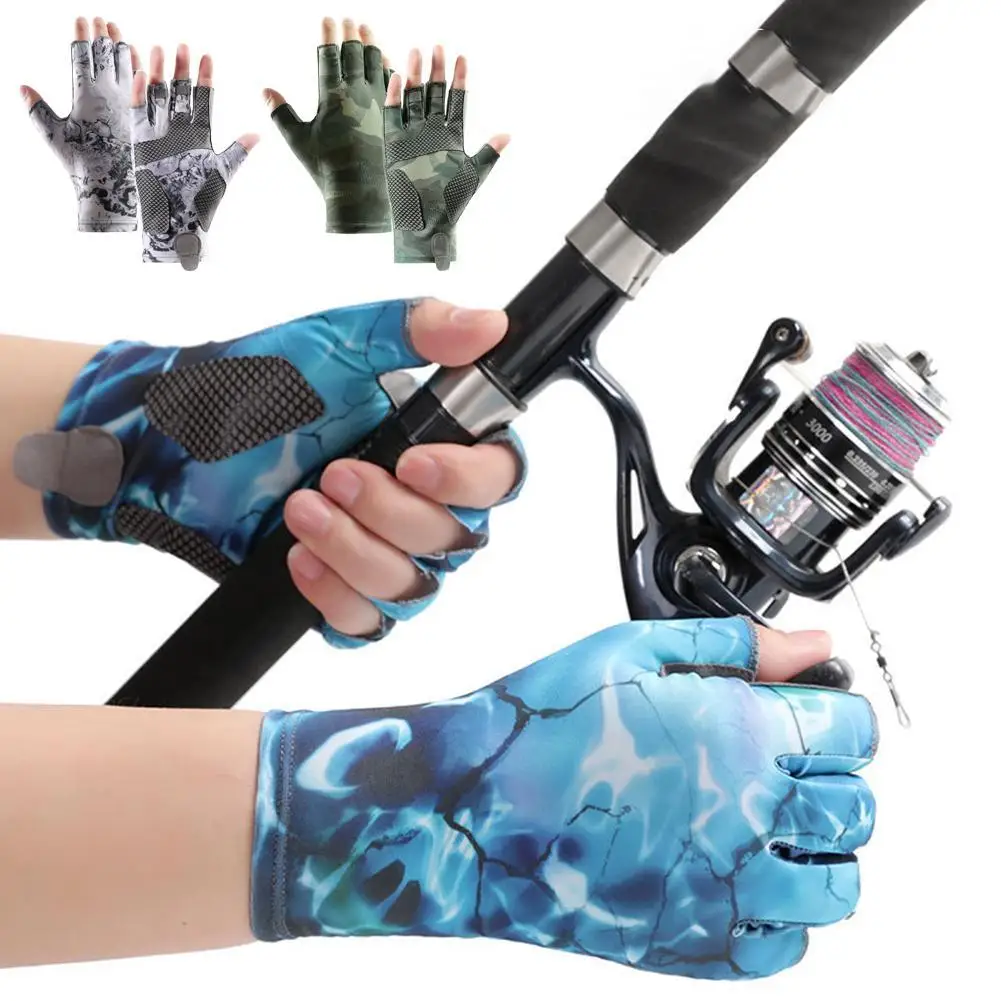 Rękawiczki wędkarskie z półpalcami Antypoślizgowy filtr przeciwsłoneczny dla mężczyzn i kobiet Wędkarstwo, pływanie łódką, kajakarstwo, piesze wycieczki, bieganie, jazda na rowerze