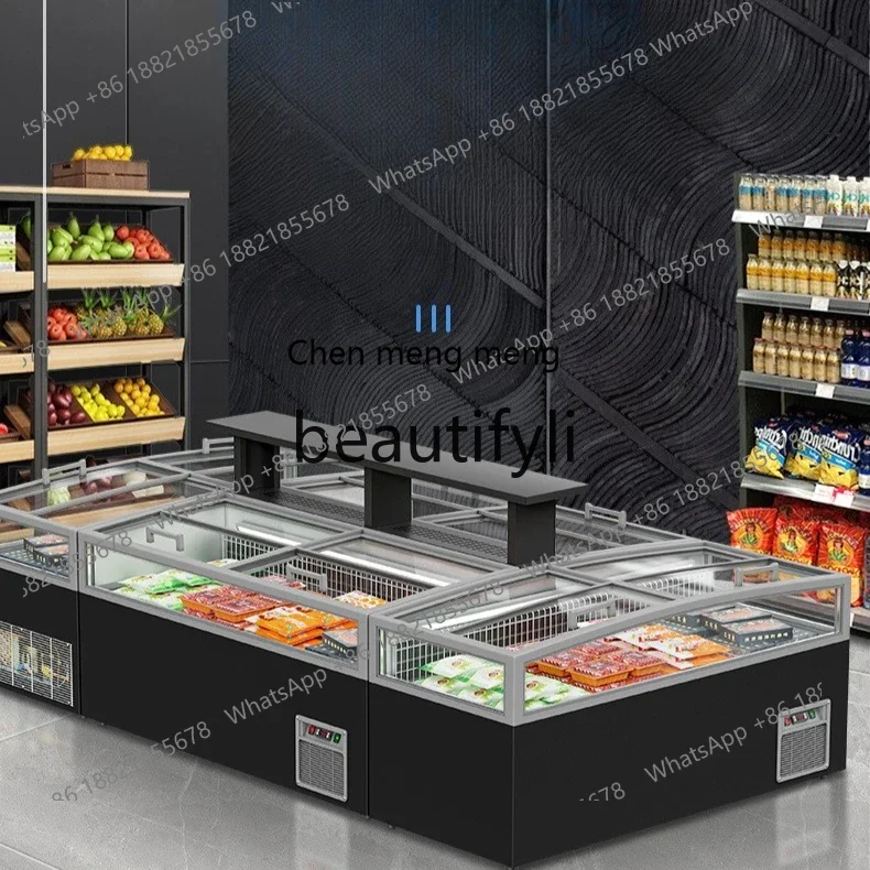 New arrive Supermarket High Window Frost-Free Combination Freezer Commercial Freezer Seafood Dumpling Quick-Frozen Food Horizont