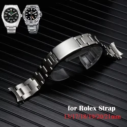 Cinturino in acciaio inossidabile per Rolex Water Ghost Oyster Men Sport cinturino con estremità curva cinturino in metallo 17mm 18mm 19mm 20mm 21mm