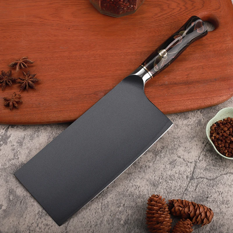 Resin handle fusion bonded tungsten molybdenum powder steel slicer, professional chef's knife