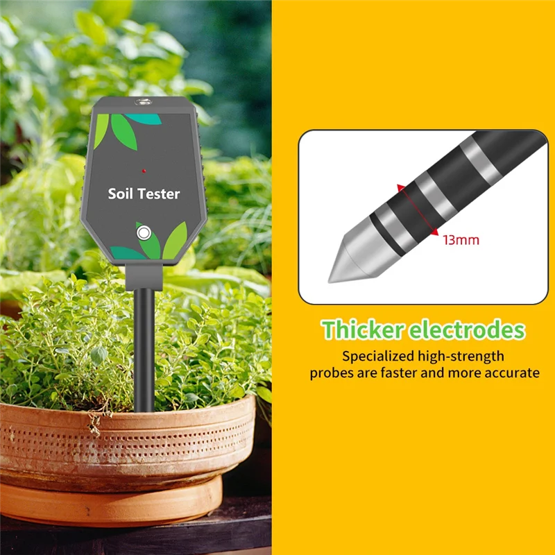 

High Quality-8 In One Multifunction Soil Meter Digital Ph/EC/Light/Moisture/Fertility/Thermometer/Hygrometer Test For Gardening,