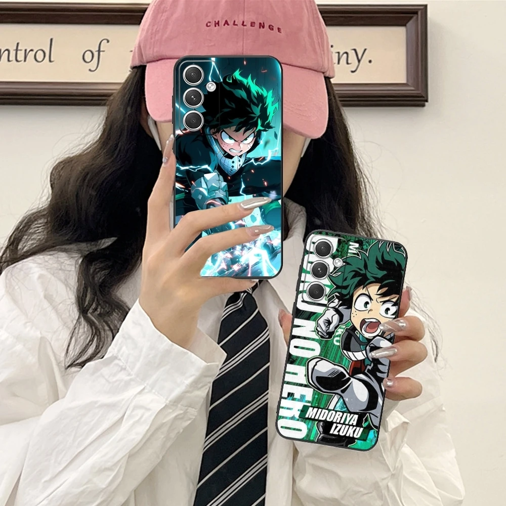 Hero Midoriya Izuku Cell Phone Case for Samsung Galaxy S24 S23 S22 S21 S20 S10 S9 Plus FE Ultra Lite Black Phone Cover Shell