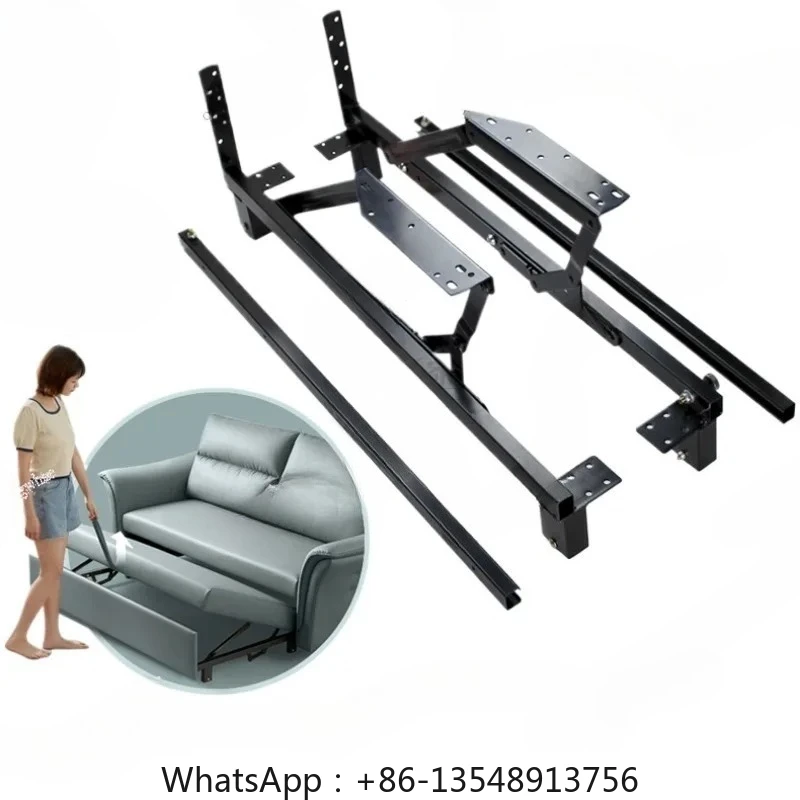 

Push-pull folding sofa bed telescopic lift hardware iron frame sofa bed track guide rail drawer bed box hinge