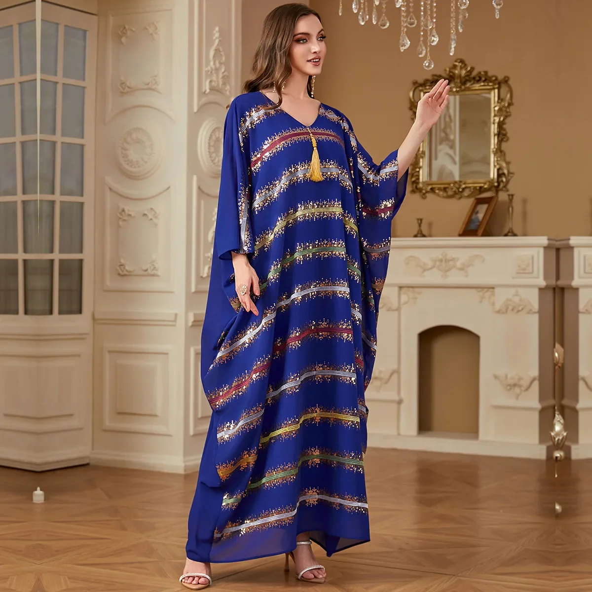 رداء عربي سعودي شرابة جلابة عيد رمضان فستان مسلم نسائي ترتر فاخر دبي عباية تركيا قفطان إسلام جلابية قفطان