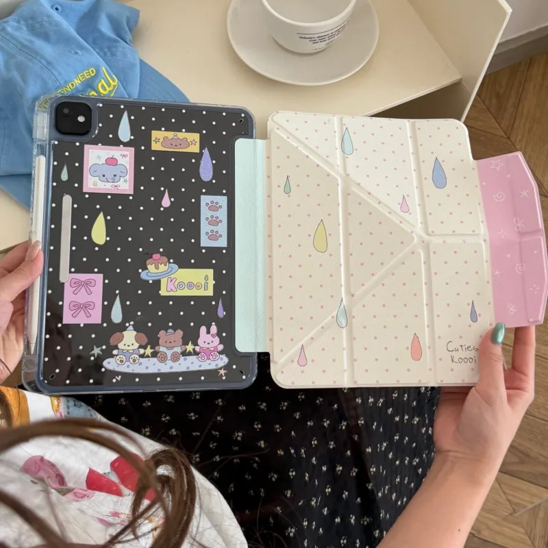 Cute Cartoon Sticker Tablet Case Polka Dot for iPad Mini 6 7 8.3