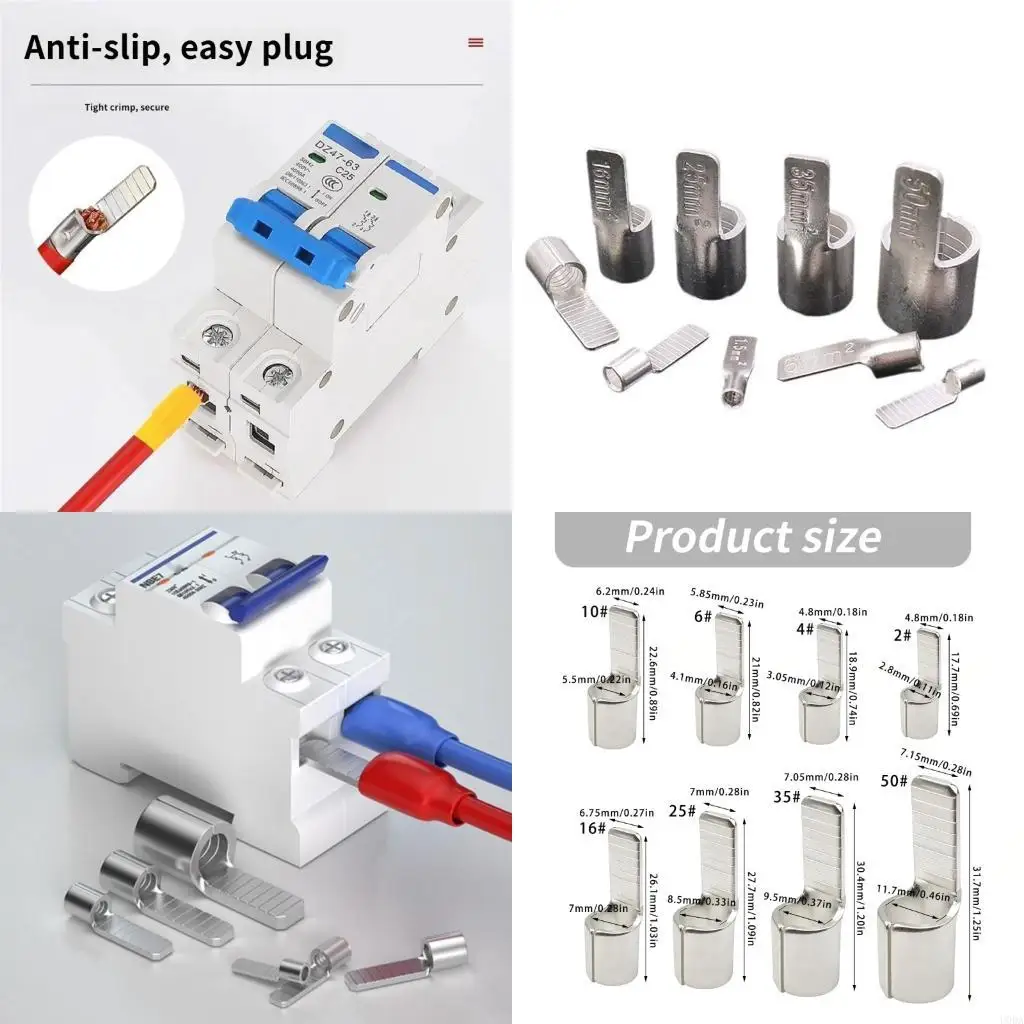  10Pcs C45 Cable Lug Sheaths Insert Crimp Terminals Air Switches Connectors For Secure Wiring And Current Transmission