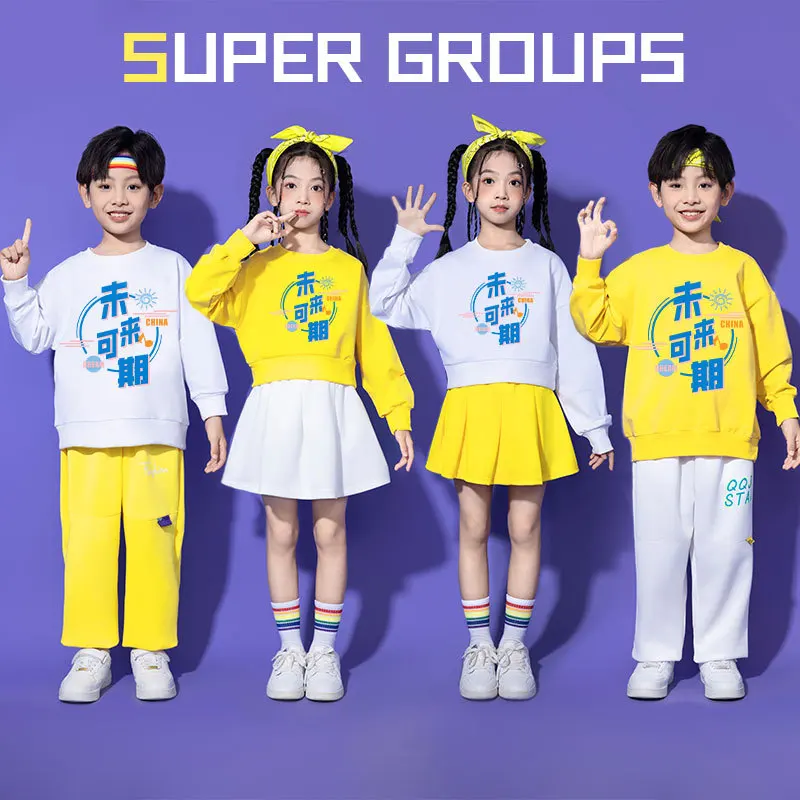 Kinder Performance Kostüm Gruppensets Grundschule Sportbekleidung Herbstkostüme Cheerleading Uniformen Klasse