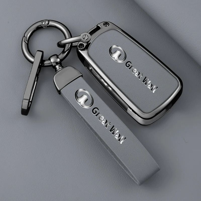 Alloy Car Key Case Cover For Great Wall Haval Hover Wingle 5 6 H3 H5 H6 H1 H3 C30 C50 M4 3Buttons Shell Bag Protector Keychain