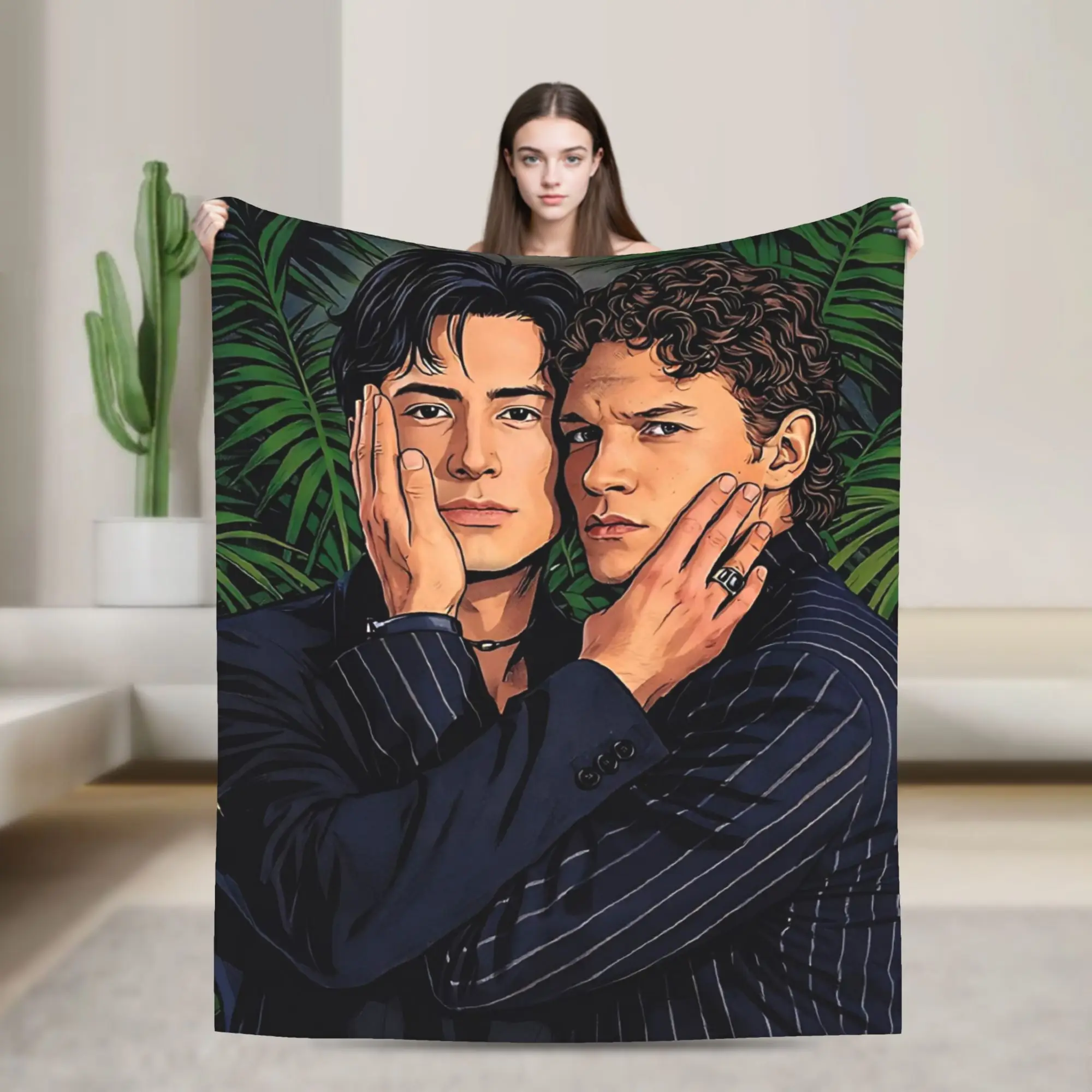 Soft Warm BlanketKids Camping Connor Storrie and Hudson Williams from Heated Rivalry collaged Throw Blanket  Flannel Bed Cover