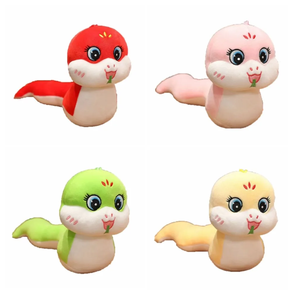 Big Eyes Snake Year Plush Toy Hangable Long Tail Snake Year Mascot Toy Stuffed Animal Cute Lucky Snake Doll Plushies