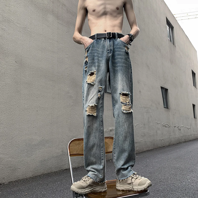 

Hip Hop Jeans Men Baggy Cargo Pants Casual Big Pocket Denim Trousers Vintage Plus Size Bottoms Fashion Streetwear Clothing E01