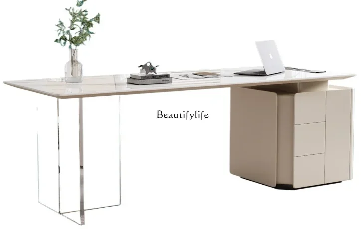 

pg45Italian Minimalist Stone Plate Desk Home High-Grade Acrylic Suspended Computer Desk
