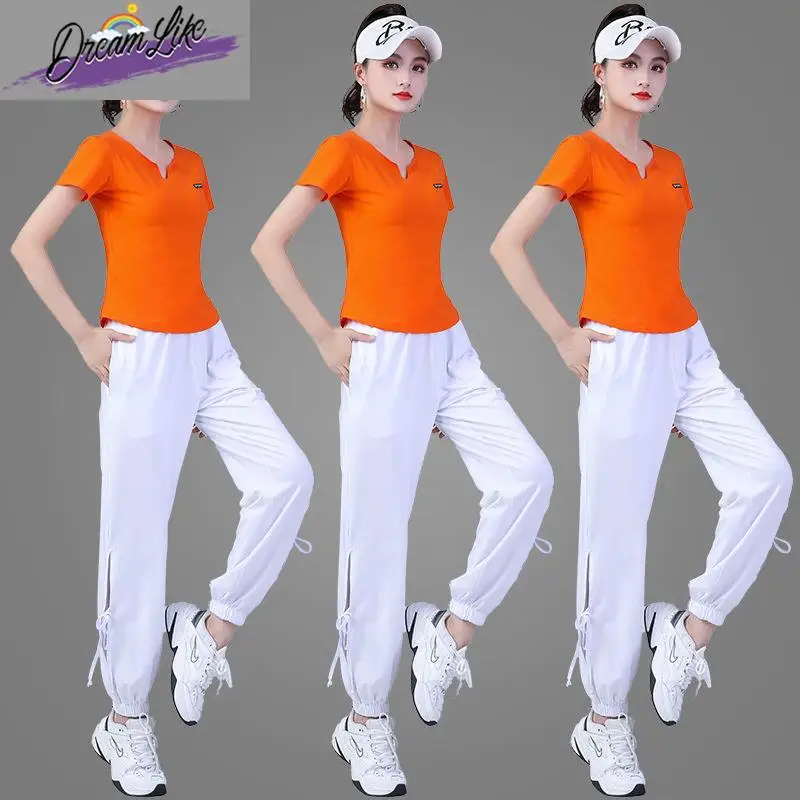 

New Women's Square Dance Fitn Sportswear ort Sve Cotton Ensemble up Exercise Performance Outfit National Stag...