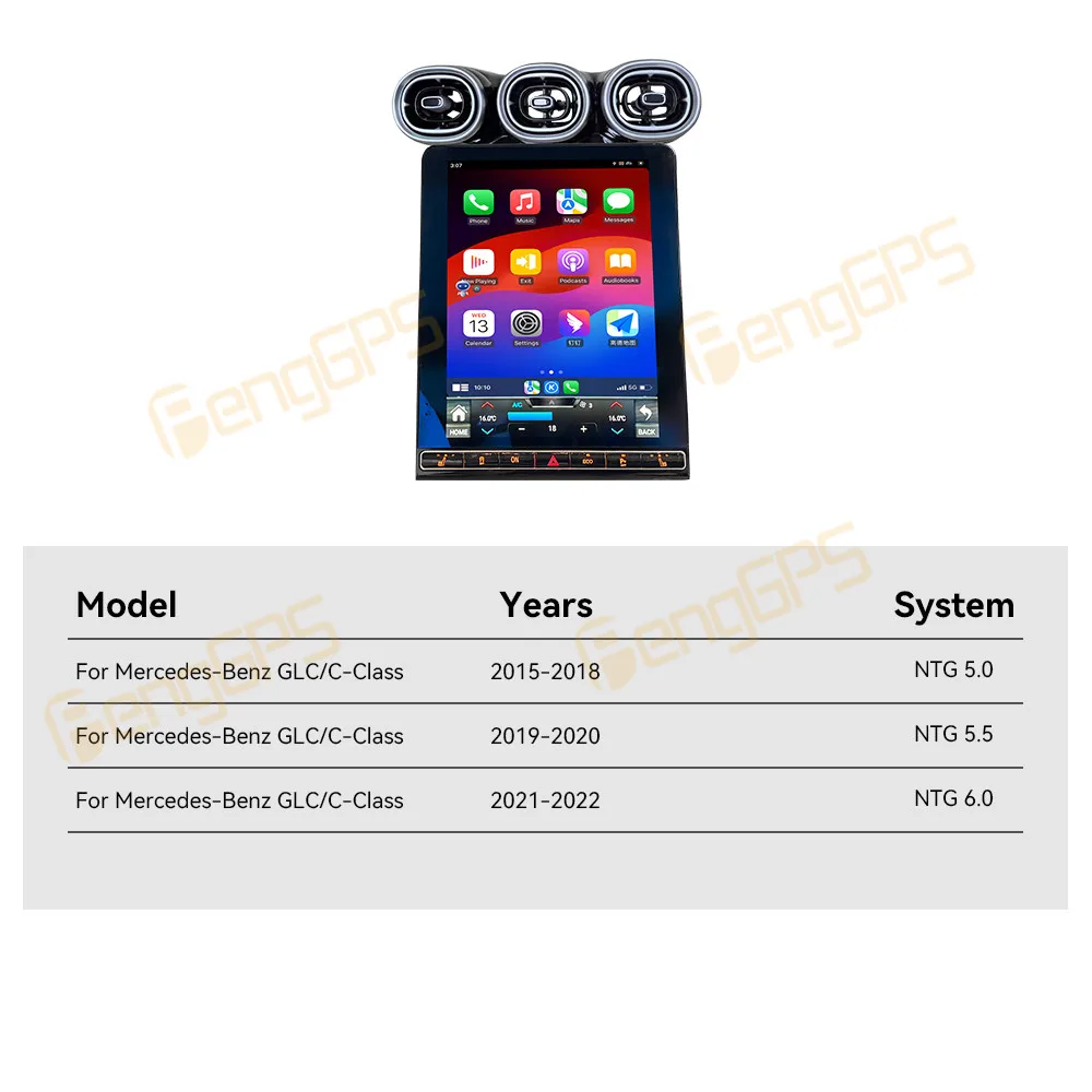 For Mercedes Benz GLC C Class 2015-2022 Android 15 Car Radio Multimedia Auto Stereo Carplay + Digital Cluster GPS Map Navigation