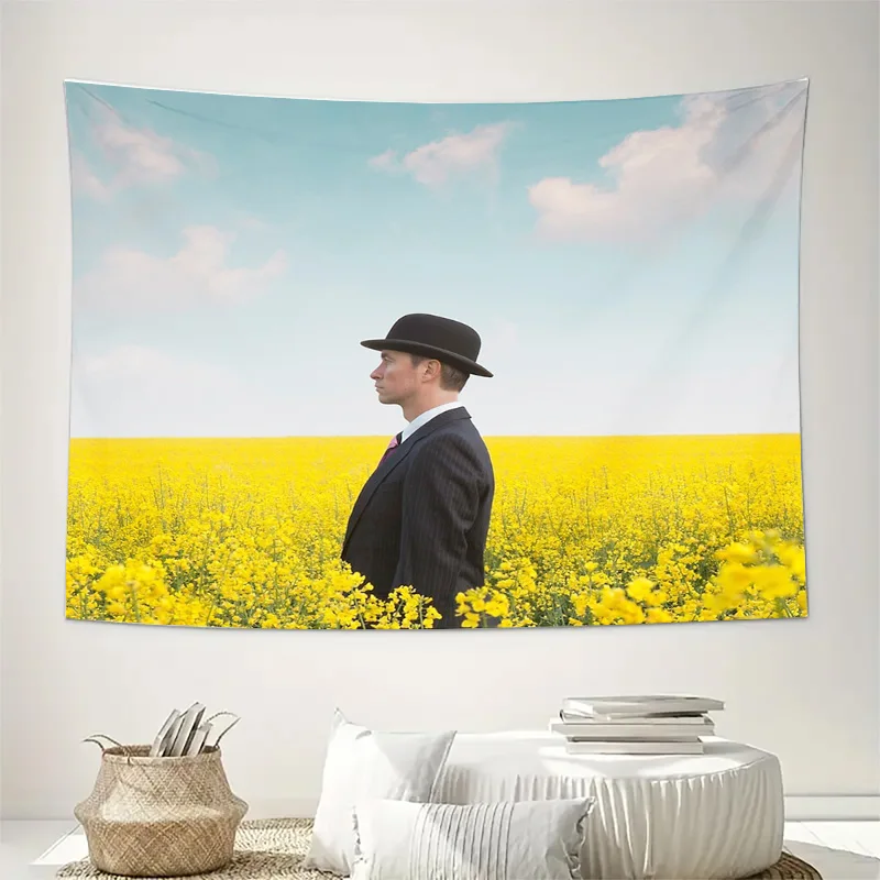 Vintage Tapestry Wall Hanging Field Landscape Decor Aesthetic Room Divider Nature Photography Backdrop Bohemian Home Art Scenic