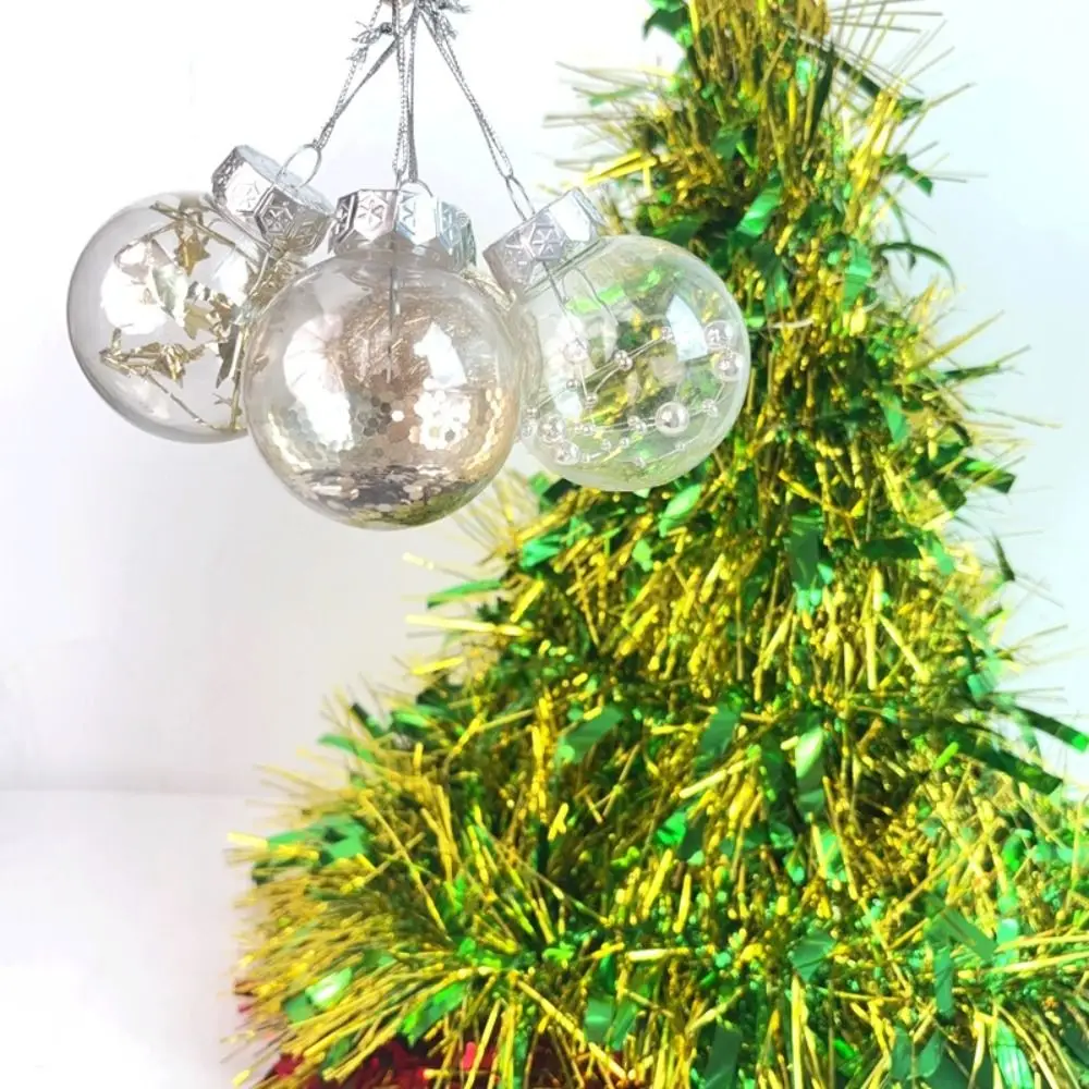 6cm/8cm Clear Christmas Balls Pendant Shatterproof Round Christmas Hanging Balls Transparent Reusable Xmas Tree Pendants