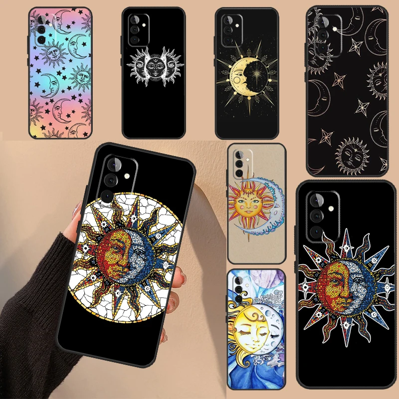 Celestial Mosaic Sun Moon Case For Samsung Galaxy A14 A24 A34 A54 A52 A32 A22 A12 A51 A71 A73 A53 A33 A23 A13 Coque