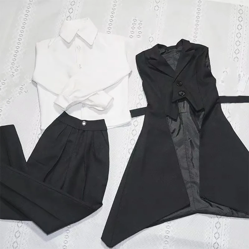 1/3 roupas de boneca terno para 75cm bjd boneca tailcoat colete conjunto colete + camisa + calças vestir-se jogar casa brinquedos boneca acessórios, sem boneca