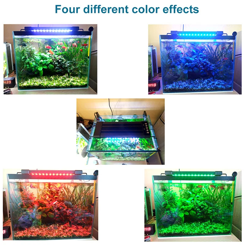 Remote Control Full Spectrum LED Aquarium Light Aluminum Dimming Fish Tank Bracket Light Water Plant Grow Coral Reef Lighting