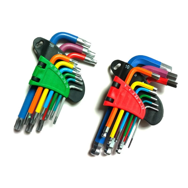 9 قطعة مفتاح ألين مجموعة L وجع عدة ل ألين المسمار 9 قطعة الذراع الطويلة عرافة مفتاح مجموعة أدوات يدوية لإصلاح الدراجة