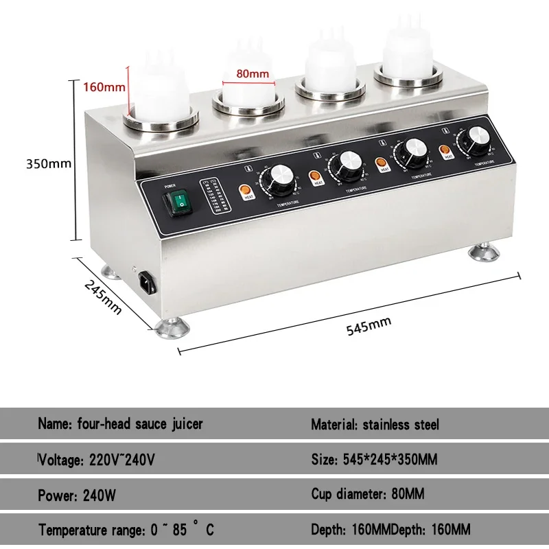 Máquina da preservação do calor do banco, 4 cabeças, máquina redonda do aquecimento do suco