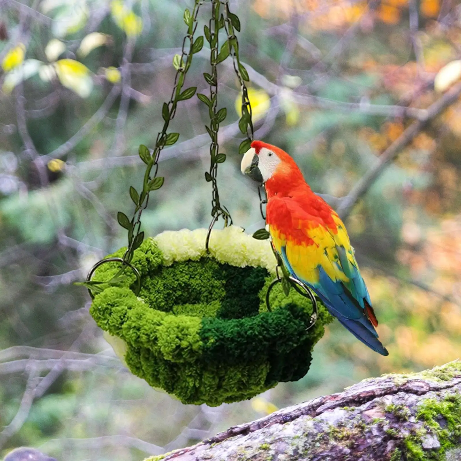 Hanging Hammock Bird Swing Toy Bird Hammock Nest Bird Nest for Finches Conures Parrot