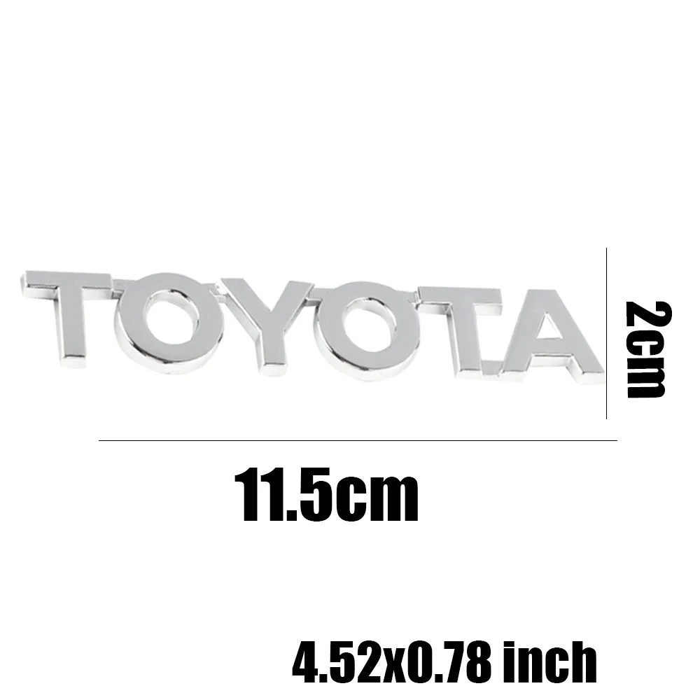 2X Kofferbak Staart Sticker Embleem Badge Decals Decoratie Styling Voor Toyota CHR Rav4 Yaris Prius Avensis Corolla Camry 11.5X2cm