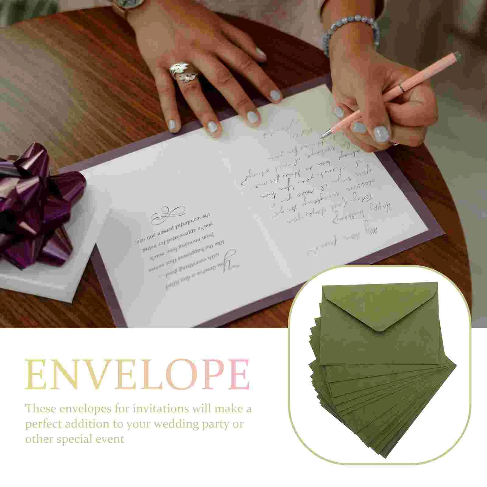 40 Pcs Retro 120g Thick Western-style Triangle Envelope Wedding Postcard Greeting (quiet Grass Green) 40pcs Festival