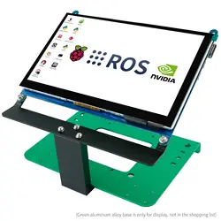 HD 7-inch Touch Display TN Screen with Green Aluminum Alloy Bracket Can Be Installed On Raspberry Pi Robot Car Or Jetson Robot