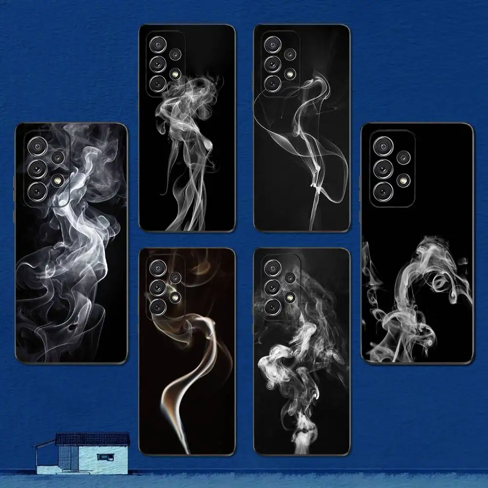 

Black And White Smoke Art Phone Case For Samsung S22,S21,S20,S10,S9,S25,S24,S23,Ultra,FE,Plus,Lite,Soft Silicone Black Cover